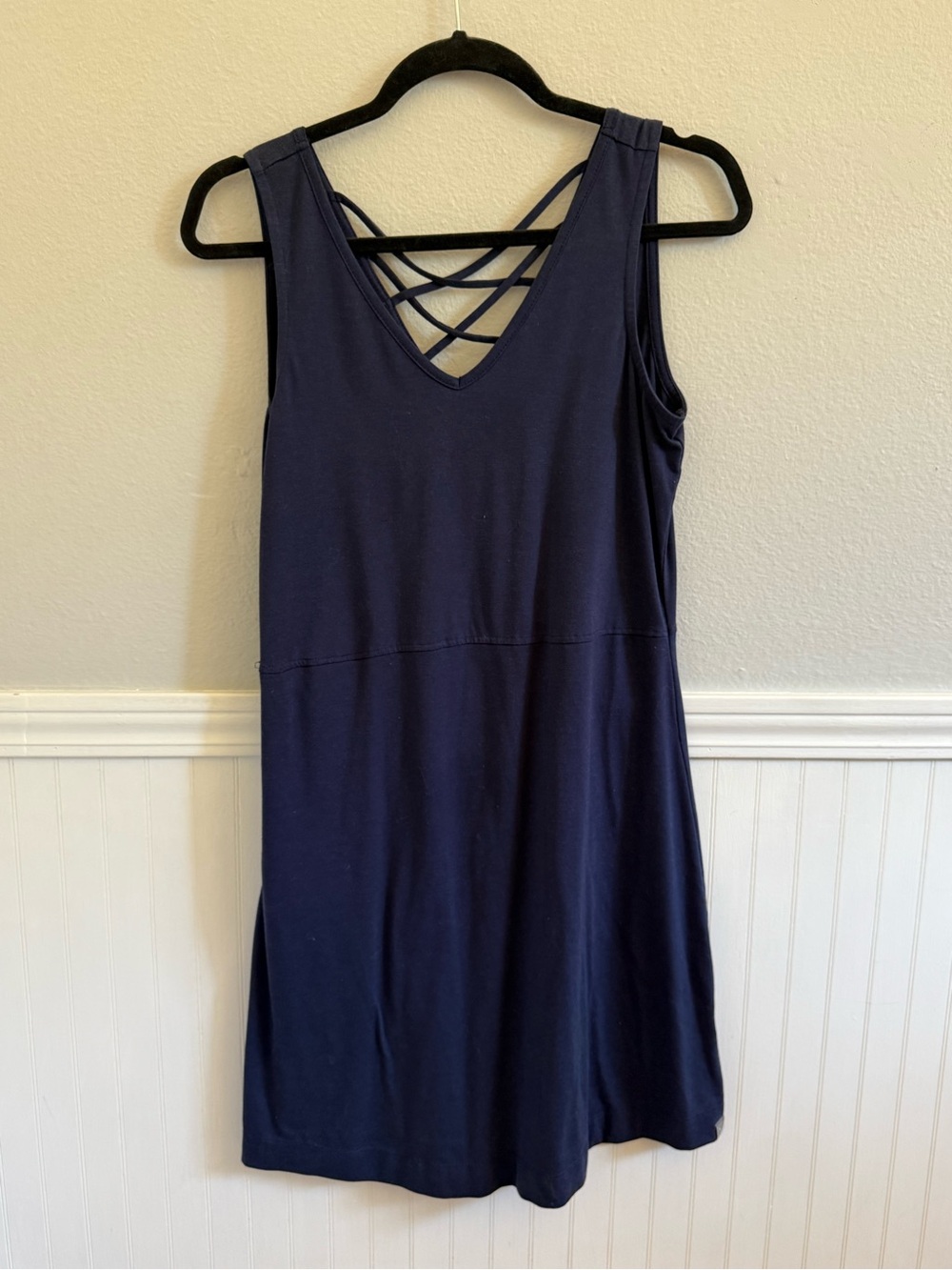 Title Nine Navy Tank Dress with Crisscross Back Detail